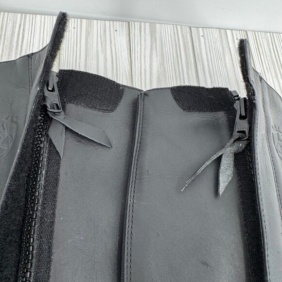 Ariat half chaps ST black leather quilted comfort fit stretch riding small tall - Picture 9 of 14